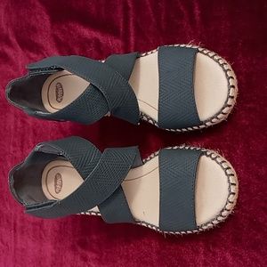 Dr Scholls "Vacay" Strappy Jute Wedge Size 8 Black